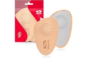 SULPO Ortopedyczne wkładki do butów - Skórzane półpodeszwy z pelotą - Wkładki na płaskostopie - Wsparcie śródstopia i łuku poprzecznego stopy - Do pełnych butów i wysokich obcasów 39/40