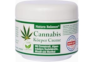 ‎NATURA BALANCE 3 Dosen a 125ml Cannabis Creme Teufelskralle Alpenkräuter Minzöl Menthol Made in Germany Dermatest sehr gut vegan