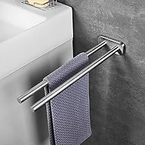 Porta Asciugamani Da Parete Acciaio Inox SUS304 | Doppio Strato 40CM | Montaggio A Vite Per Bagno - Foto 8