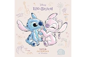 PYRAMID INTERNATIONAL Lilo and Stitch Calendrier 2024 – Agenda mensuel 30 cm x 30 cm – Produit officiel