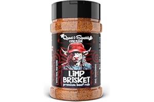 Quasi & Squatch Limp Brisket Beef Rub – Peppery Red Wine BBQ Dry Seasoning | Bold Rub for Brisket & Steak | 220 g Jar