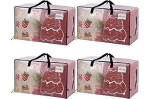VENO 4 Pack Heavy-Duty Oversize Large Storage Bag Organizer with Zips and Tag Pocket for Moving, Clothes Storage, Laundry Bag, Packing, House Solutions, Sustainable, Water-Resistant (Clear, 4 Pack)