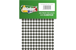 WP KLEBEPUNKTE Klebepunkte aus PVC Folie, wetterfest, Markierungspunkte Kreise Punkte Aufkleber (10 mm, grau)