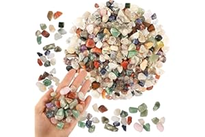 YGKYMVW 600g Edelstein Mix Mischung, 9mm-12mm Edelsteine für Kinder Bunte Naturstein Trommelsteine, Kleine Edelsteine Halbedelsteine Kieselsteine in Verschiedenen Form für Dekoration Schatzsuche