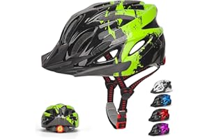 Kids Helmet, RaMokey Kids Bike Helmet With Light, Boys Girls Bike Helmet Age 3-14, Adjustable Child Helmet (50-59CM) for Bicycle Scooter Skating Cycle