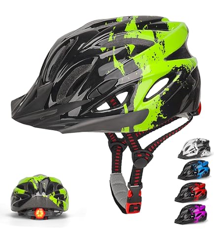 Fahrradhelm Kinder mit Licht, 52-57CM Kinderhelm für Mädchen/Jungen