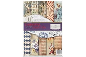 ITD Collection - Rice Paper Creative Set, A4, for Decoupage, Sheets 29.7 x 21 cm, Multi-Coloured (Carnival Pierrot in Love)