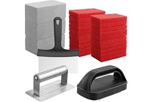 Tanice Griddle Cleaning Kit, Grill Cleaning Brush and Scraper Set, 26pcs Flat Top Grill Cleaner Kit for Cleaning Grates, Removing Stains, Crumbs, Grease, and More, BBQ Tools for Outdoor Cooking