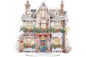 GADITIEK Diamond Painting Natale kit, DIY 5D Doppia Faccia Pittura Diamante Natale, Decorazione Regalo Per la Casa con Pittura con Diamanti Natalizi in Piedi (Cabina di Natale)