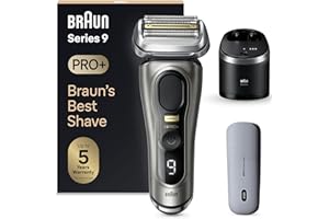 Braun Series 9 PRO+ 9575cc, Rasoir Électrique Pour Homme, 5 Éléments De Rasage, Tondeuse De Précision Intégrée, Station SmartCare, Étui PowerCase, 60 Min D'autonomie, Fabriqué En Allemagne, Graphite