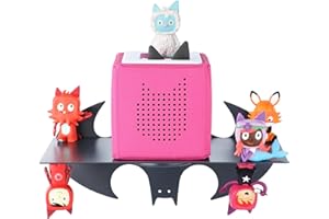 XOZOYO Bat Shape Shelf for Tonie Shelf, Tonies Storage with 25-35 Pieces Adhesive Metal Plate for Creative Tonie Box Magnetic Shelf for Tonie Figures, Characters, Shelf for Kids, with Space for Charging