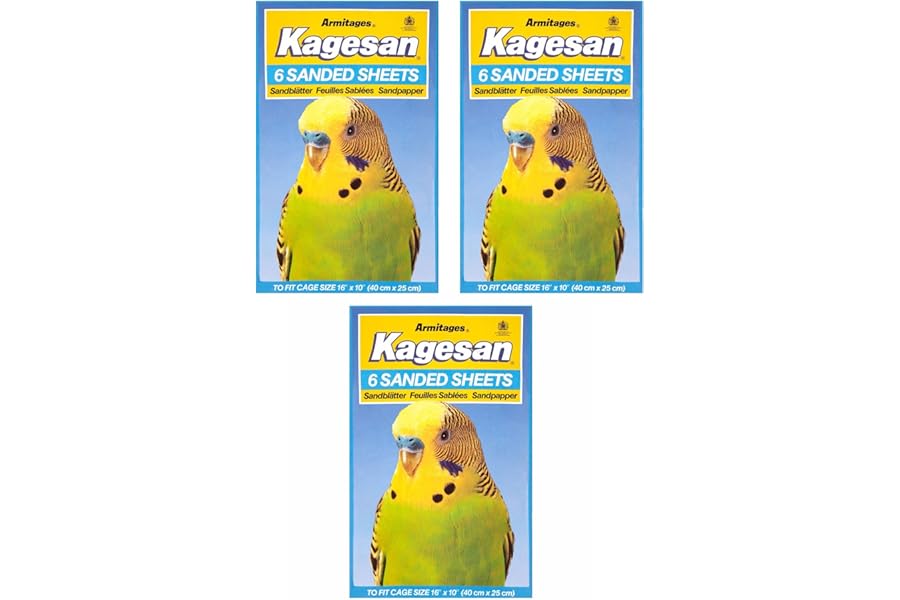 Kagesan Blue BIRD CAGE SAND PAPER SHEETS 3X6 PACK = 18 SHEETS 40cmX25cm