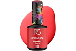 ‎PINK GELLAC Pink Gellac UV Gel Nagellack - 191 Neon Flirt 15 ml - Shellac Nagellack Rosa - Einfache Anwendung Gel Lack - Nagel Gel UV für 14 Tage schöne Nägel - UV Nagellack Made in Holland