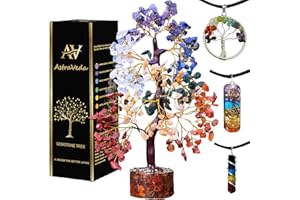 AstraVeda 7 Chakra Tree, Tree of Life, 7 Chakra Pendant, Crystal Tree, Feng Shui Tree, Positive Energy Tree, Meditation Gift, Crystals and Stones, Spiritual Items, 300 Beads
