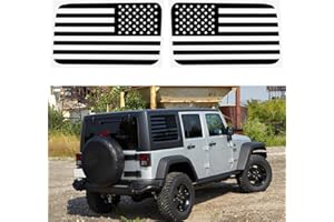 TDHLW Bandiera Americana Decalcomanie per vetri Laterali Posteriori per Jeep Wrangler JK JKU Sport Rubicon Sahara X Unlimited 2011-2018 4 Porte