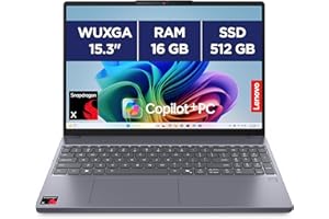 Lenovo IdeaPad Slim 3 15Q8X10 - Ordinateur Portable 15.3'' WUXGA Copilot+ (Snapdragon X X1-26-100, RAM 16Go, SSD 512Go, Qualcomm Adreno, Windows 11 Home) Clavier AZERTY Français - Gris