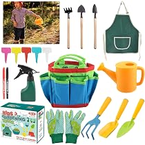 Set De Jardín Infantil De 5 Piezas Con Delantal Y Guantes De Dinosaurio – Herramientas De Jardín Para Niños, Ideal Para Exteriores Y Playa