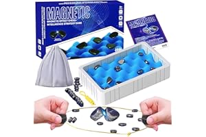 LMAZG Magnetisches Schachspiel, Multiplayer Tisch Magnetic Schachspiel mit 20 Magnetische Steine, Schnur und Schwammbrett, Tragbares Magnet Schachspiel, Lustiges Familienstrategie Magnetspiel
