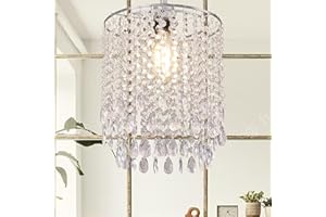 Hi-ERA Crystal Lampshade for Ceiling Pendant Light, Lamp Shade for Living Room Bedroom Kitchen Wedding and Party Decoration, Easy Fit Chandelier Light Shade Diameter 25 cm, 2 Tiers, Clear