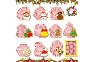 Lets Joy Cortadores de galletas de Navidad, 10 Piezas Moldes Galletas Navidad, Moldes para Galletas 3D, Molde Galletas para Niños, Cortador de Pastel de Galletas para Decorar Torta Dulces Galleta