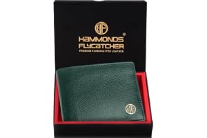 HAMMONDS FLYCATCHER RFID Protected Bi-Fold Wallet for Men Leather Original, Mens Wallet, Leather Wallets for Men, Classic Purse with 4 Card Slots, Coin Pocket, Gift for Mens - Green