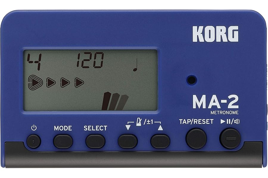 KORG MA-2 - Metrónomo digital de bolsillo con pantalla LCD, azul y negro