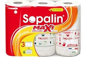 Sopalin köksrulle, 3 = 6 rullar, dekorerad