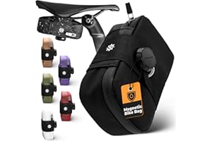 Lumiere & Co. Falcon Magnetic Bike Saddle Bag - 0.69L | 6“ x 3.5” x 2" | Design minimalista a mattoncini, fissaggio rapido con fibbia magnetica | Borsa da sella per ciclismo su strada (Nero, Grande)