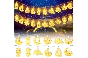 TTCOTOKE Luci di Eid Ramadan, 3M 20LEDs Luci Musulmane Ramadan, LED Luci del Ramadan Decorazione, Ramadan Luci Stringa Delle Fate per Camera da Letto e Giardino Feste Decor per Interni ed Esterni