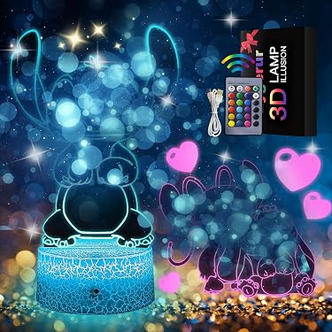 3D Illusion Quad Rollschuhe Nachtlicht - 16 Farben LED, Fernbedienung, Dimmbar - Deko Lampe Für Kinder