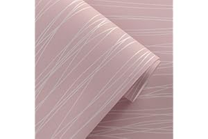 Baketron Blush Pink Striped Wallpaper Modern 3D Embossed Wallpaper Metallic Pink Glitter Textured Wallpapers for Bedroom Teen Girls Women Living Room Lounge Hallway Hall