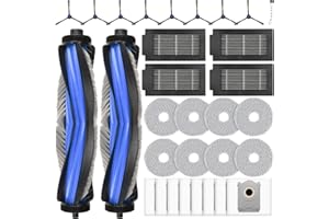 BTRSOLUS 31 Stück Zubehör für ECOVACS DEEBOT T50 PRO Omni Gen2 /T50 PRO Omni / T50 Omni Saugroboter, Ersatzteile mit 2 Hauptbürste, 8 Staubbeutel, 8 Wischpads, 4 Filter, 8 Seitenbürsten, 1 Reinigungsbürste