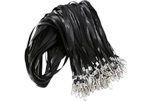 ROSSHINE 50pcs Black Lanyards for Neck, Nylon Neck Strap Lanyard for Keys ID Cards Name Tags Badge Holders with Swivel Hook Ideal for Staff Student Doctors Visitors