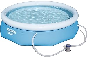 Bestway - Piscine gonflable hors sol ronde Fast Set diamètre 305 cm hauteur 76 cm avec pompe de filtration