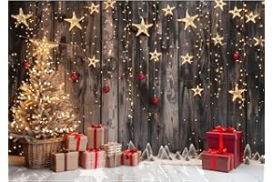 Weihnachten Fotografie Hintergrund, 2 * 1,5 m Ci-Fotto Fotohintergründe Weihnachtsbaum Bunte Lichter hölzerne Wand Hintergrund, nach Hause Partei Dekoration, Kinder Fotografie Hintergründe