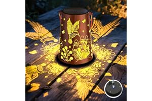 AUROGEEK Birthday Gifts for Women Outdoor Hummingbird Solar Lanterns Light: Rechargeable Garden Hanging Light Metal Auto-Sensor Light Waterproof Mothers Day Gifts Grandma Decorative for Fence Patio Lawn
