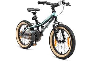 BIKESTAR Bicicleta Infantil Aluminio para niños y niñas a Partir de 4 años | Bici 16 Pulgadas con Freno en V | 16" Bici de montaña |