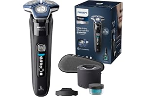 Golarka elektryczna Philips Series 7000 do golenia na mokro i na sucho z technologią SkinIQ, zintegrowanym trymerem, podkładką ładującą, etui podróżnym, wkładem Quick Clean (Model S7886/55)