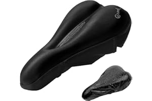 Hivool Bike Seat Cushion Comfortable Gel Bike Seat Cover, Extra Soft Padded Bike Saddle Cover Waterproof For Mountain Bikes & Road Bikes & Motorbike Seats/Spinning & Stationary Bicycles(Black)