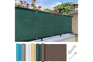 SUNLIMEI Balcon Privacidad 30 x 100 cm Resistiente Al Viento y Polvo Pantalla Protectoras Valla Privacidad con Ataduras de Cables Pantalla Protectora para Barandilla de Terraza, Verde Oscuro