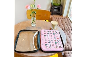 Mi Ya Mi Lai Transparenter Pin Books For Collectors,Pin Display Case For Enamel Pins,Trading Pin Display Case,Enamel Pin Display Board.Enamel Pin Case.(6 Pink binder,Not Include any Accessories)