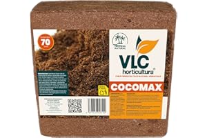 Bloque Fibra de Coco 5kg - 70L - Un Sustrato Natural VLC horticultura, Ideal para Terrarios, Plantas, Cactus y Bonsái - Rico en Nutrientes