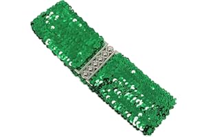 CADOLINE Women's Sequin Elastic Stretch Wide Slim Belt Waist Band Corset Paillette Ladies