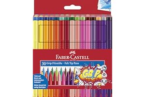 FABER-CASTELL 155335 – pisaki Grip Colour Marker, 30 pisaków dla dzieci i dorosłych