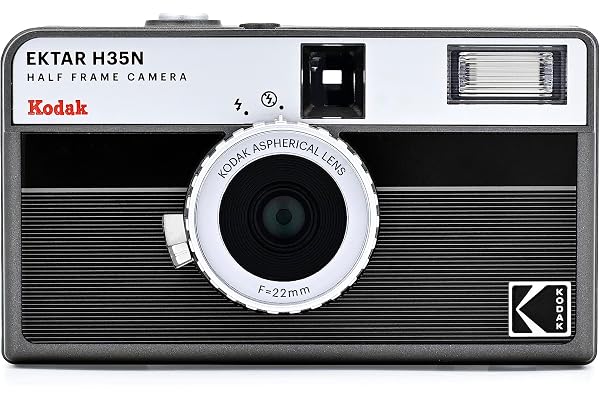 Kodak EKTAR H35N Appareil Photo Demi-Cadre, 35 mm, réutilisable, sans Mise au Point, Fonction Ampoule, Filtre étoile intégré, Objectif amélioré (Film et Piles AAA Non incluses) (Rayures Noires)