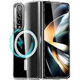 Ehr. Samsung Galaxy Z Fold 3 Uyumlu Kamera Korumalı Magsafe Wireless Şarj &Ouml;zellikli Sert Sararmaz Kristal Şeffaf Kılıf (Şeffa