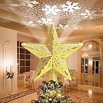 3 Punte Per Albero Di Natale A Stella Glitterata – Oro, Argento, Rosso, Misure 15 E 20 Cm