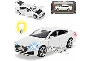 GENERISCH A*U*D*I A7 Sportback C8 Limousine Weiss 2. Generation Ab 2018 mit Licht und Sound 1/32 Tayumo Modell Auto mit oder ohne individiuellem Wunschkennzeichen