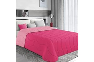 MAXIME MAISON FIRENZE MAXIME MAISON - Trapunta Una Piazza e Mezza Invernale e Autunnale, Double Face con Imbottitura Anallergica Anti Acaro in Microfibra 300 gr/mq, Made in Italy (Fucsia/Azalea, Letto 1 Piazza e Mezza)
