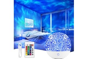 Fokky Galaxy Projector Light, 16 Colors Ocean Wave Sensory Light, Ocean Wave Projector with Remote Control, Star Light Projector Night Light for Kids, Light Projector for Kids Bedroom/Party/Game Rooms